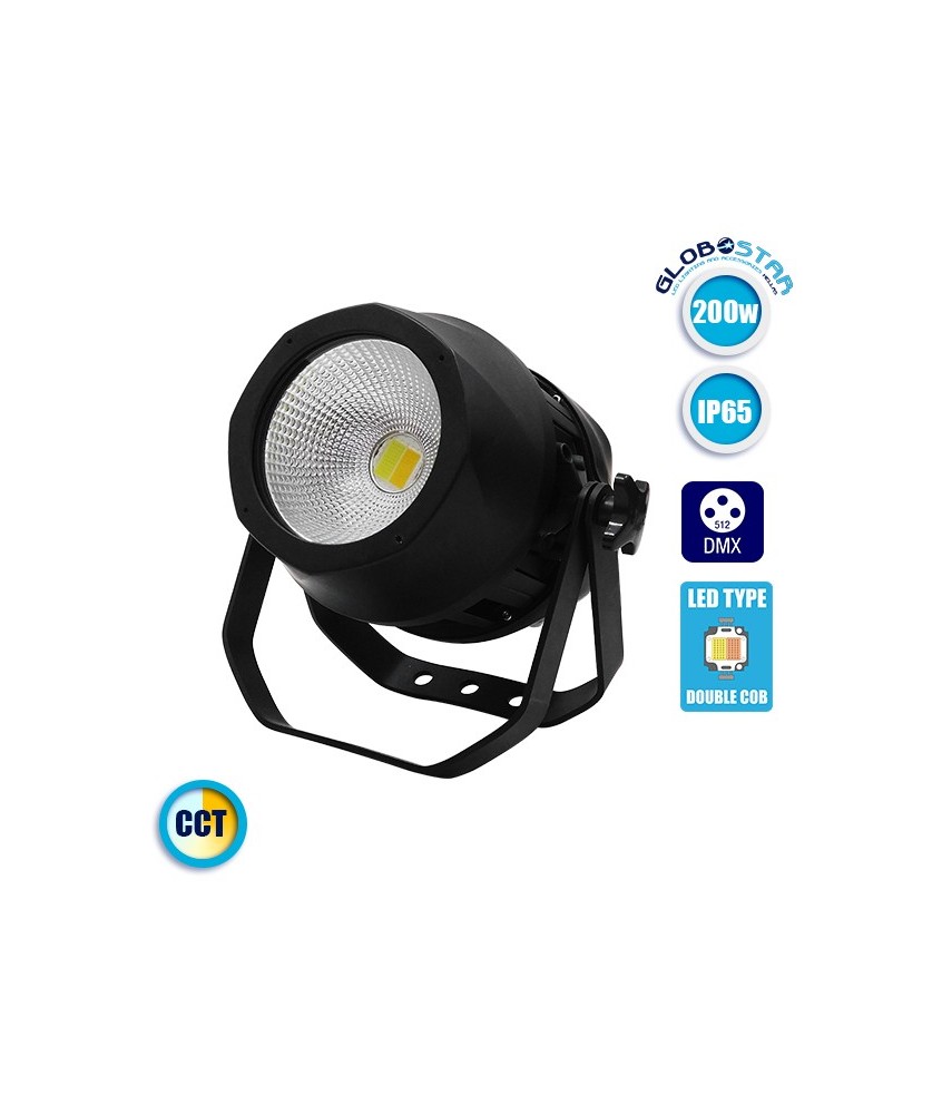 Αδιάβροχος Προβολέας COB LED PAR DMX512 200 Watt 230v IP65 CCT Ψυχρό - Ημέρας - Θερμό GloboStar 51159